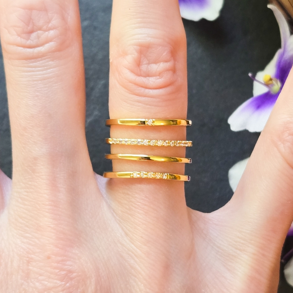 NWT Sterling Forever 14k Gold Plated Stacking Ring, Size 6